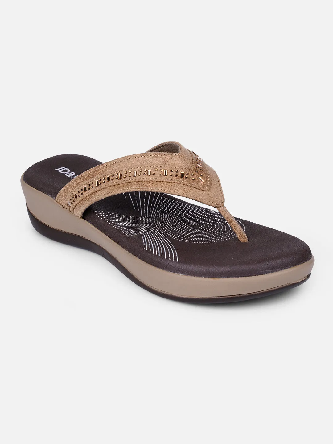 Women's Beige Thong Sandals (IU6004)