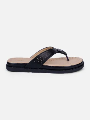 Women's Black Thong Sandals (IU6014)