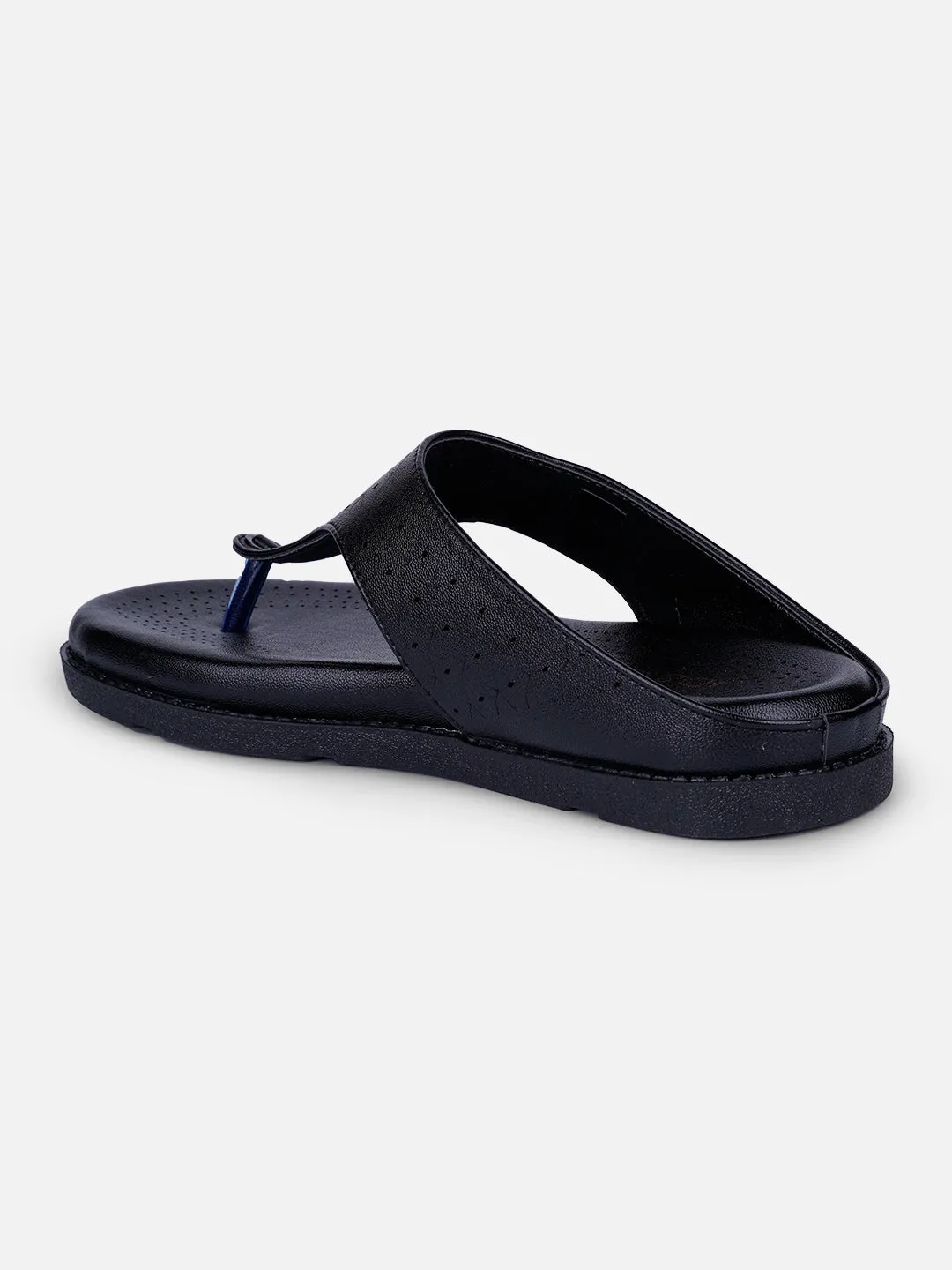 Women's Black Thong Sandals (IU6016)