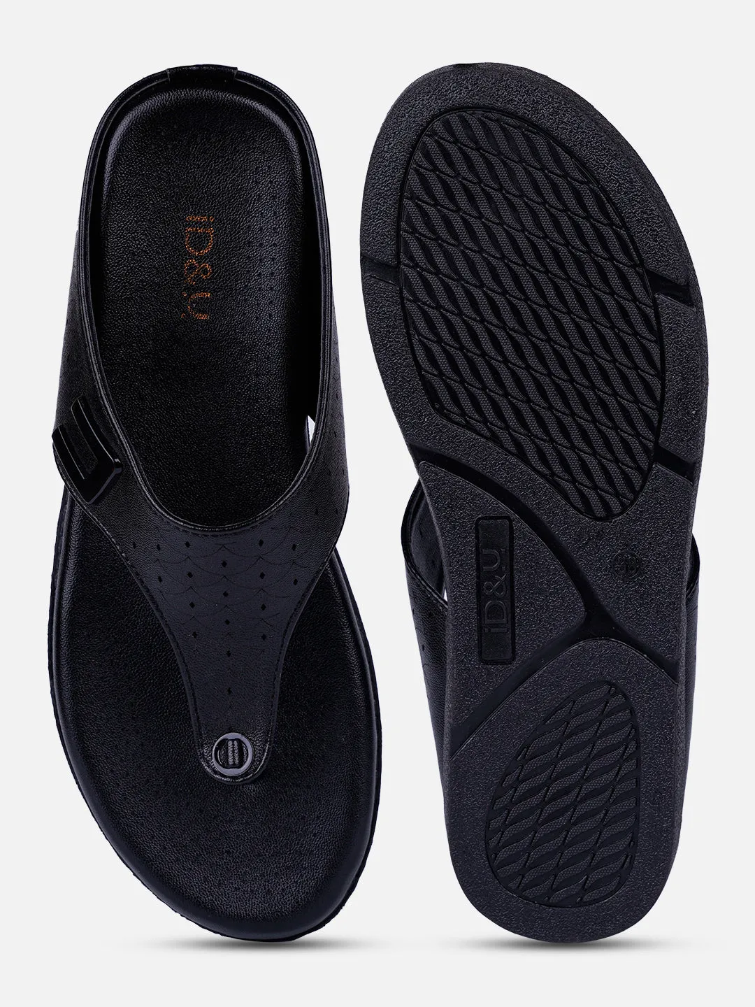 Women's Black Thong Sandals (IU6016)