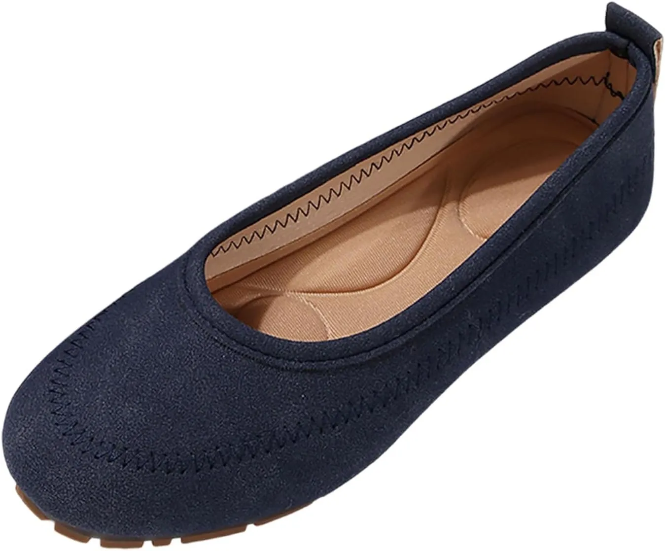 Women's Casual Flat Shoes Comfortable Slip On Ballet Loafers for Everyday Wear with Soft Leather Upper