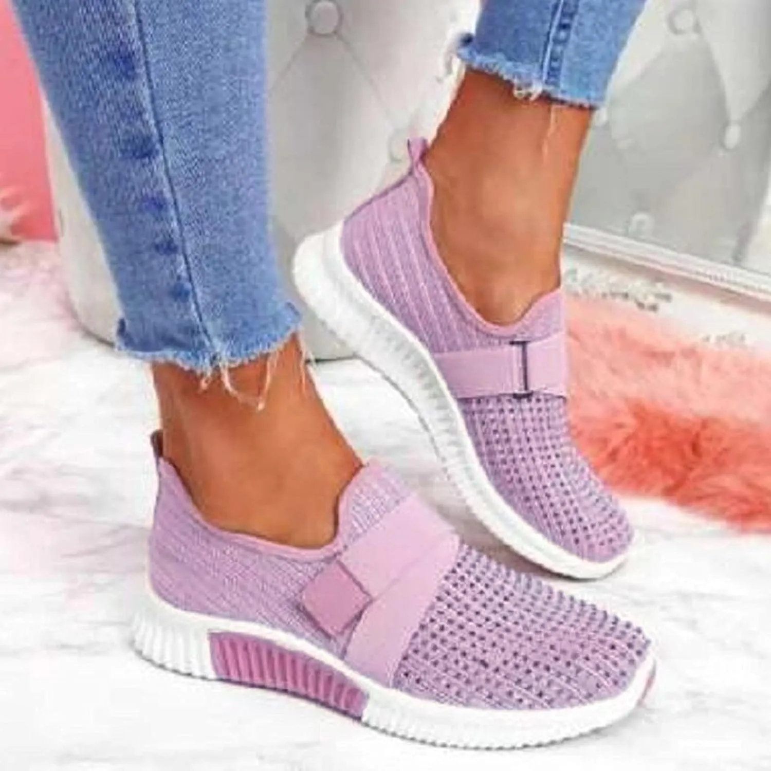 Women's Fashion Sneaker Lace Up Low Top Comfortable Walking Shoes Slip On Tennis Shoes Women No Laces Women Loafers Shoes Walking Sneakers for Women