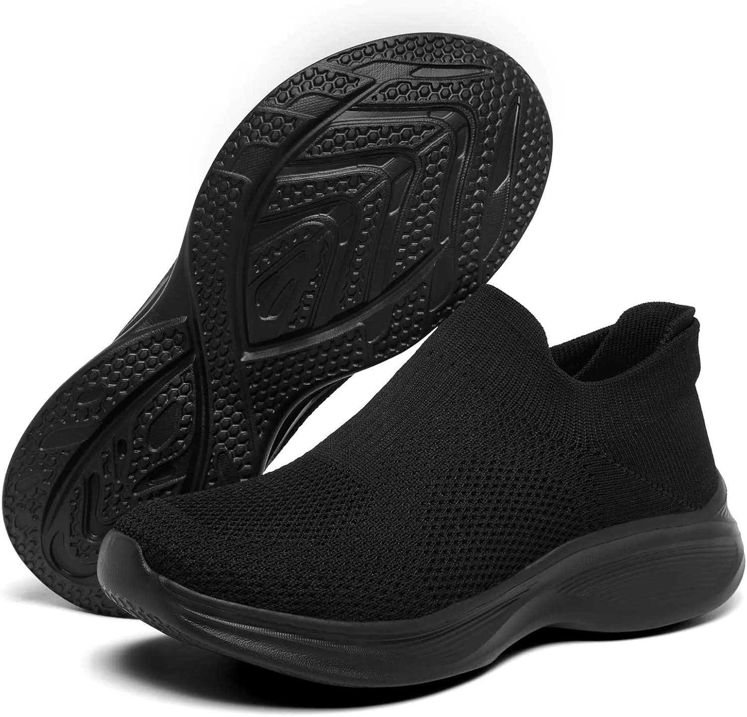 Womens Slip on Walking Shoes Breathable Comfort Lightweight Sock Shoe Non Slip Work Shoes Fashion Running Tennis Sneakers
