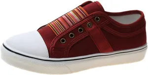 YIBLBOX Women's Canvas Slip on Sneakers Casual Slip on Walking Shoes Womens Flat Dress Shoes Non Slip Work Shoes
