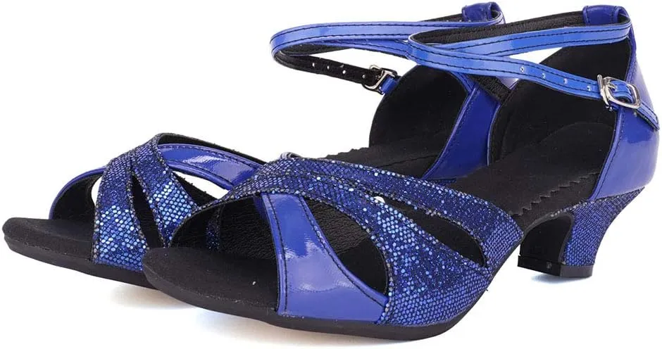 YKXLM Womens Latin Dance Shoes Peep Toe Ballroom Dance Dress Shoes for Wedding Evening Shoes,DY05